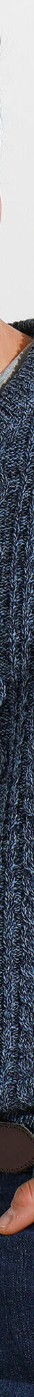 Pull col V maille irlandaise (bleu mouliné) Pull col V maille irlandaise (bleu mouliné)